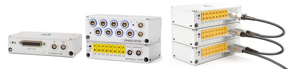 Different external, multichannel CPAD and EPAD modules can be connected and combine analog signal conditioning and A/D converter in an extreme rugged box